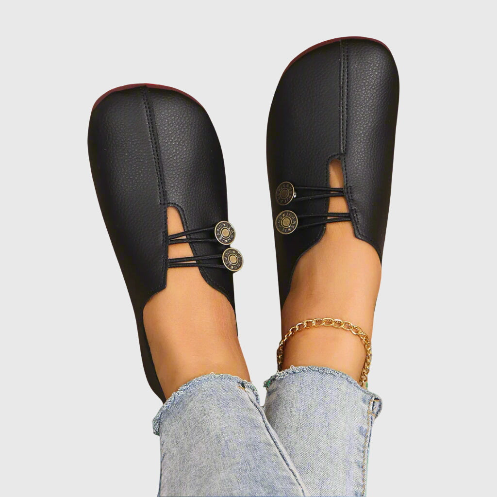Dagmar | Kvinders Forårs Casual Slip-On Flade Sko med Knap