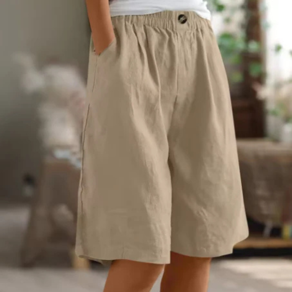 Marianne | Dame Brede Ben Casual Shorts Med Lommer