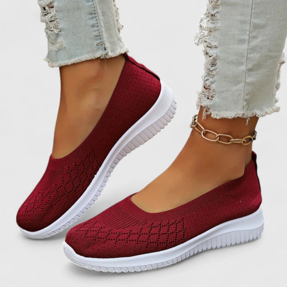Klara | Dame Letvægts Slip On Strik Flats