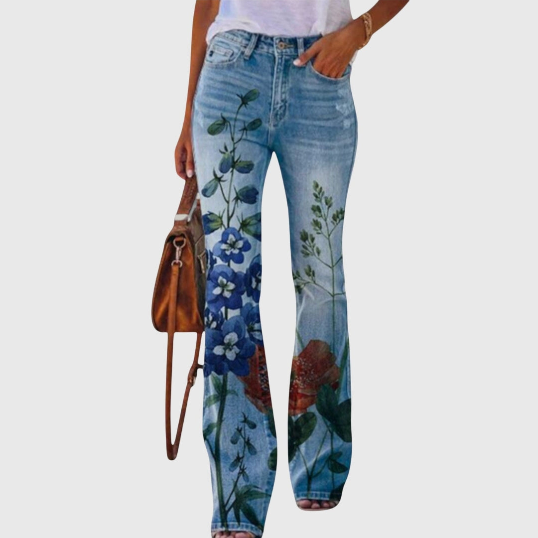 Susie | Dame Blomsterprint Skinny Jeans