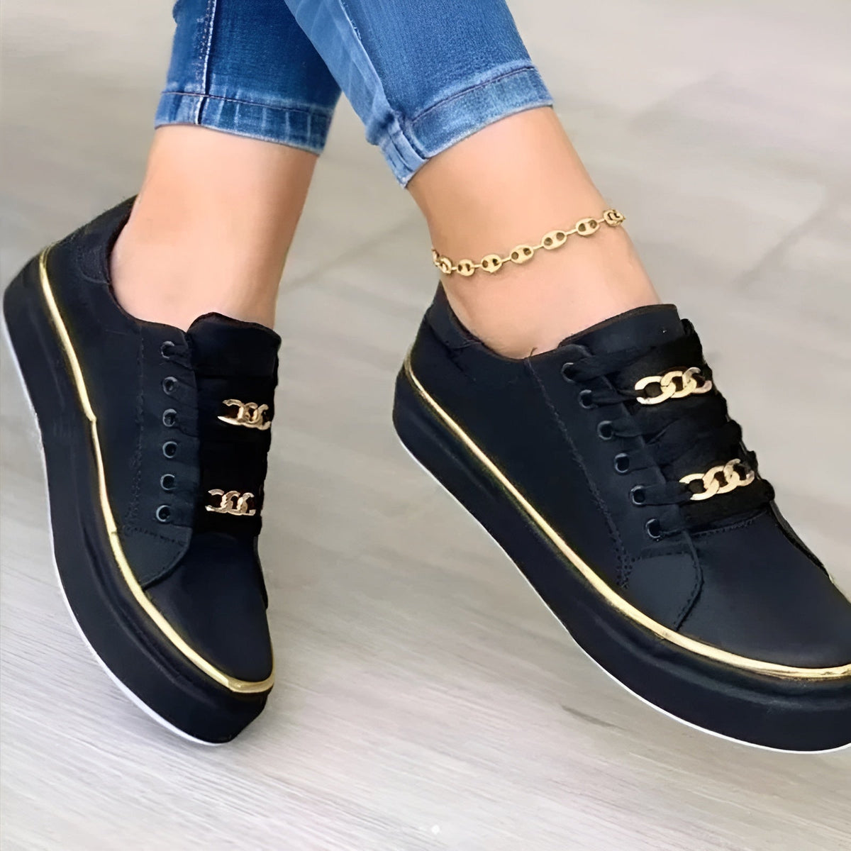 Sofie | Kvinders Platform Sneakers Med Snørebånd