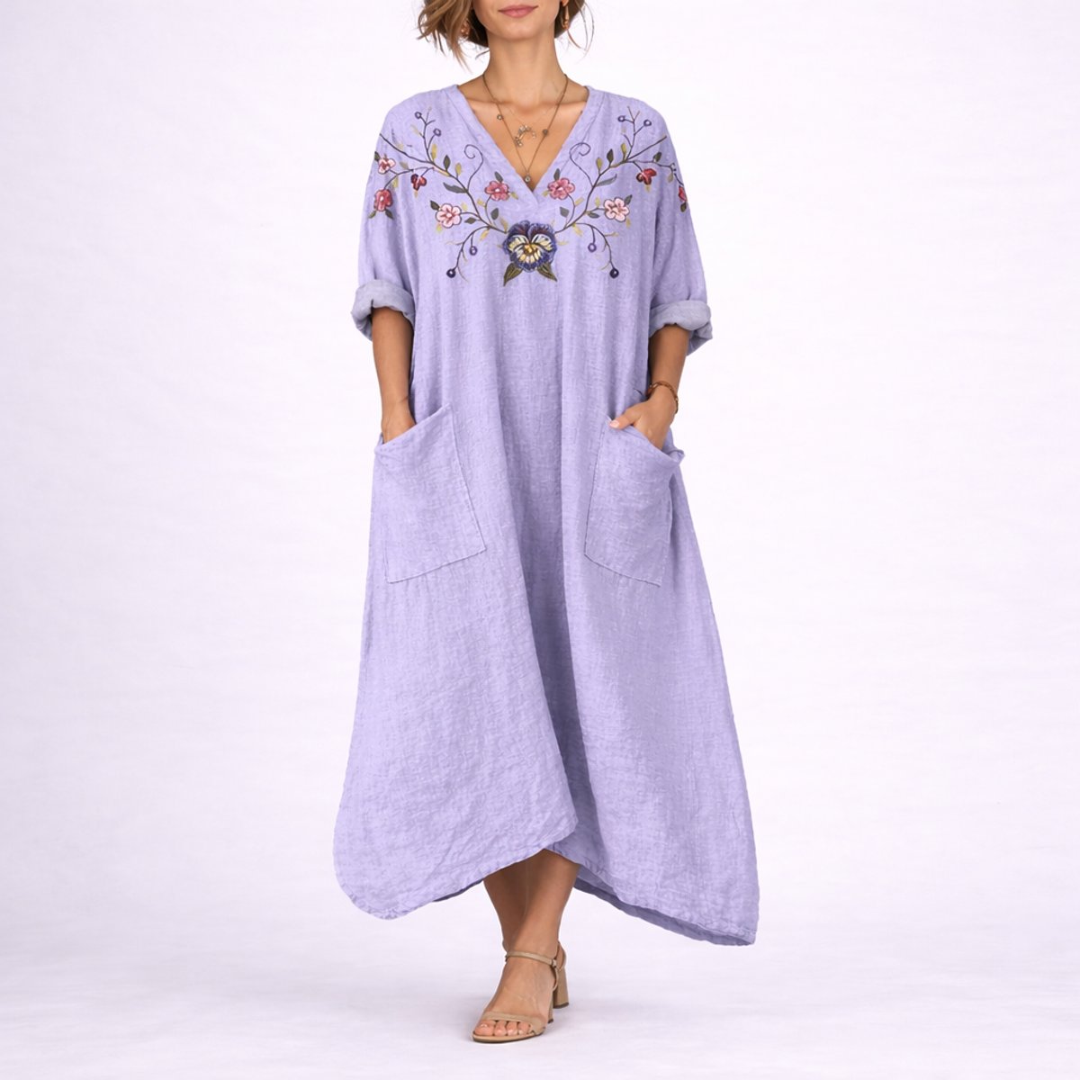 Nora | Bohemeprint Maxi Kaftan Kjole til Bryllupsgæster om Efteråret