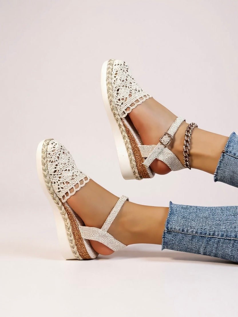 Freja | Boho Hæklet Platform Sandaler Kvinder Vævet Sommersko