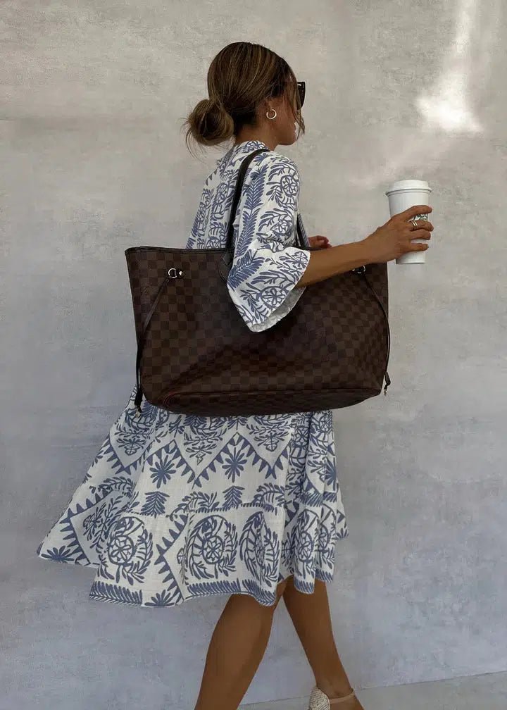 Sofia | Boho Kjole V-Hals 3/4 Ærmer Swing Stil Print