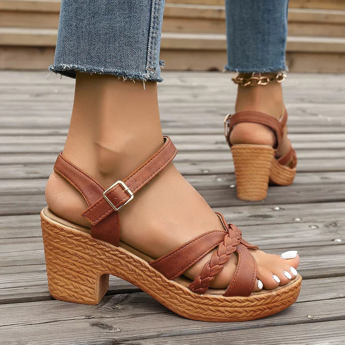 Karla | Cross-Strap Sandaler Justerbare Remme Komfort Sommer