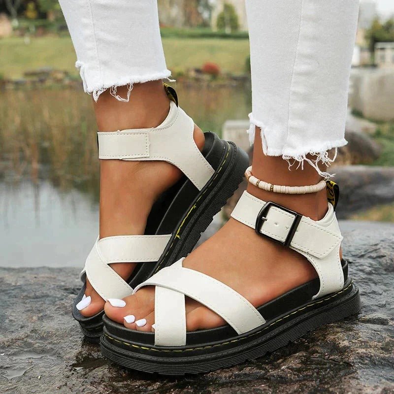 Sofia | Cross-Strap Sandaler Platform Ankelrem Chunky Sål