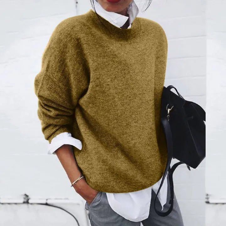Laura | Dame Blød Kashmir-Blend Oversize Rundhalset Pullover Sweater