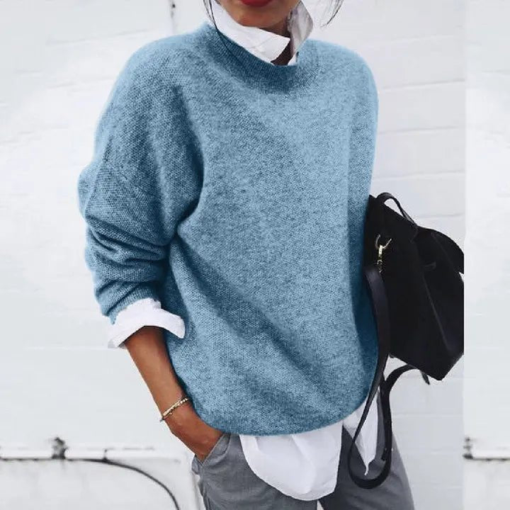 Laura | Dame Blød Kashmir-Blend Oversize Rundhalset Pullover Sweater