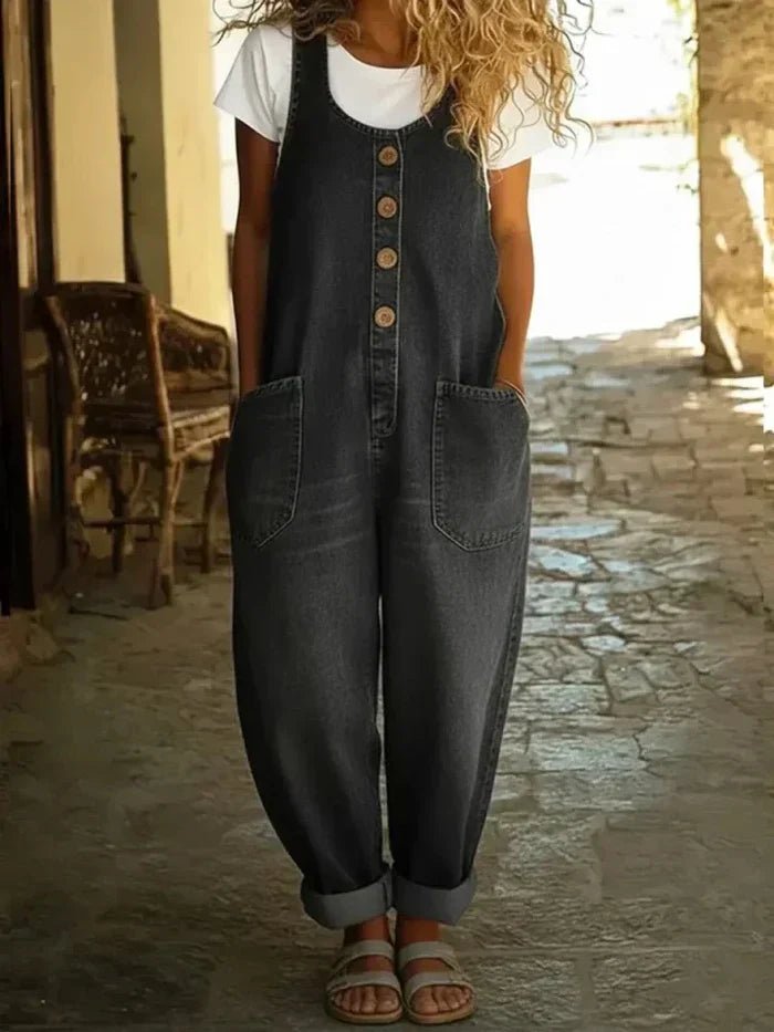 Mathilde | Dame Denim Overall Ærmeløs Loose Fit