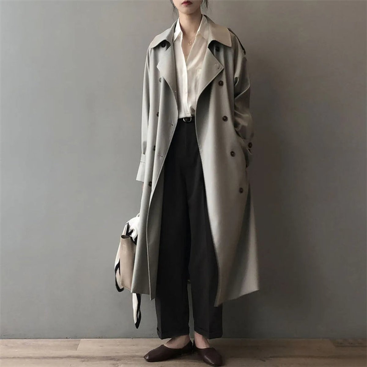 Lea | Dame Dobbeltknappet Vandafvisende Longline Trench Coat