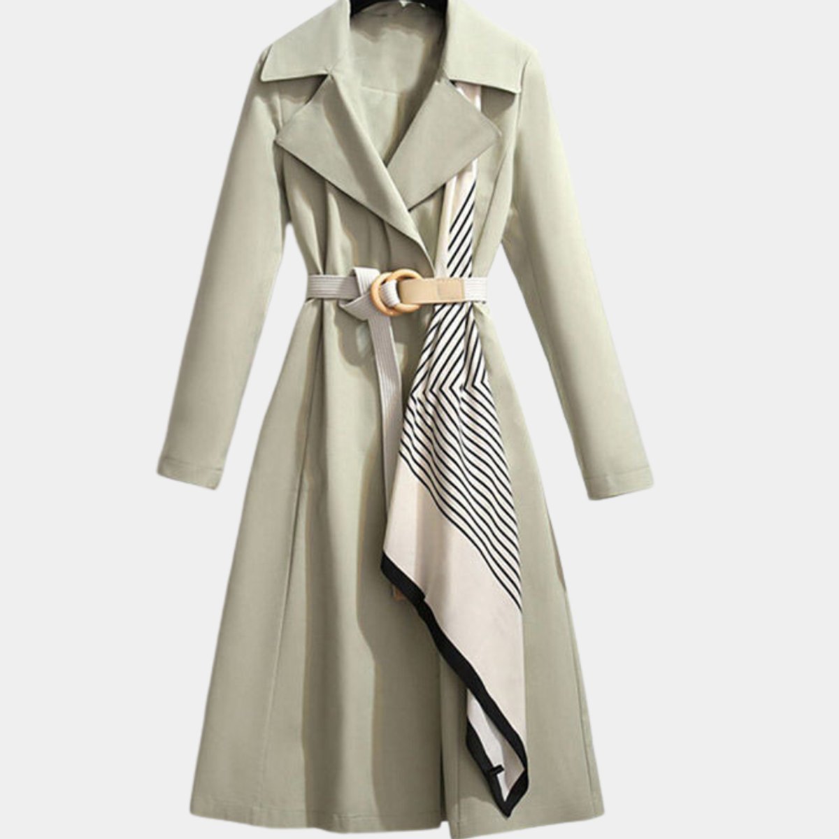 Nora | Dame Elegant Bæltet Trench Coat Klassisk Snit Hverdagsfrakke