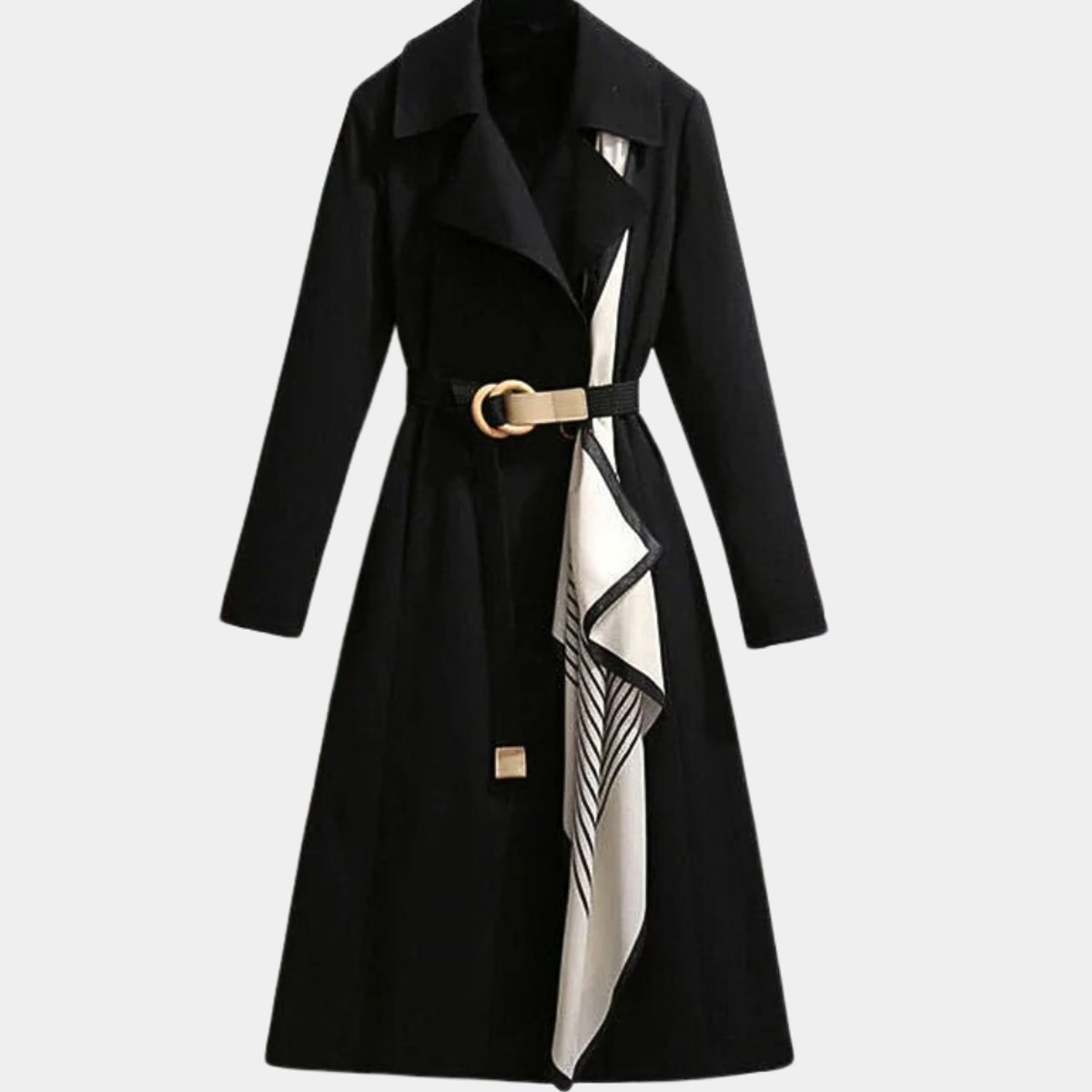 Nora | Dame Elegant Bæltet Trench Coat Klassisk Snit Hverdagsfrakke