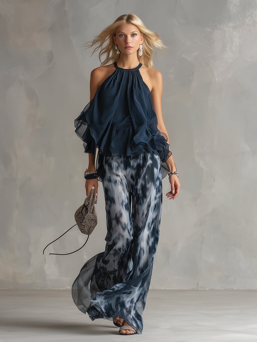 Olivia | Dame Halterneck Wide-leg To-delt Sæt