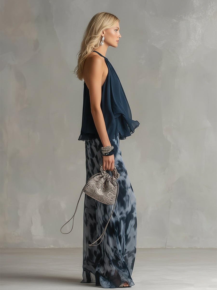 Olivia | Dame Halterneck Wide-leg To-delt Sæt