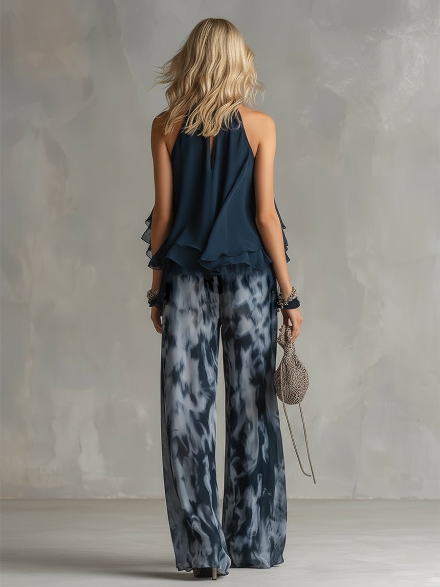 Olivia | Dame Halterneck Wide-leg To-delt Sæt