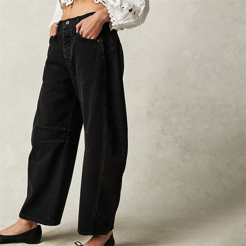Ida | Dame Højtaljede Barrel-Leg Jeans Afslappet Pasform