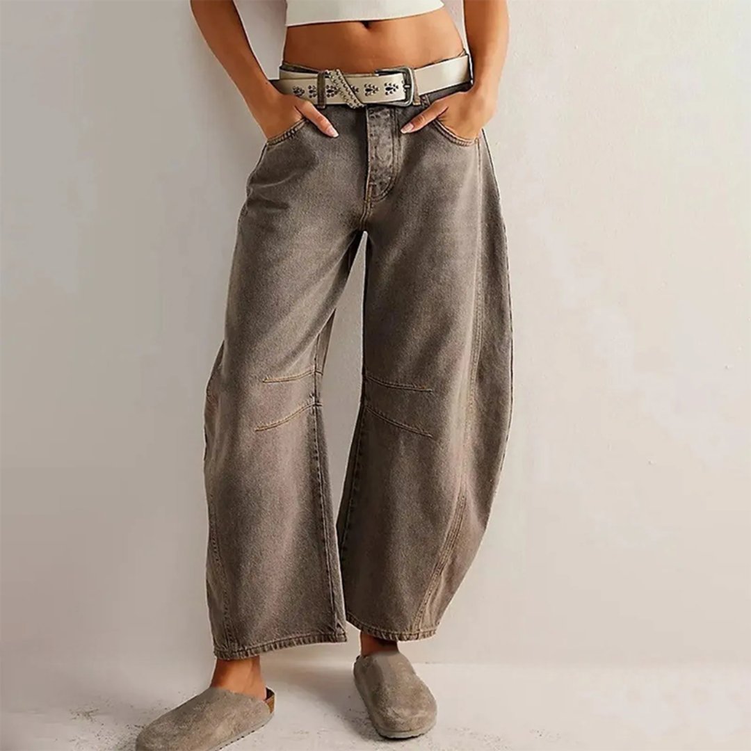 Ida | Dame Højtaljede Barrel-Leg Jeans Afslappet Pasform