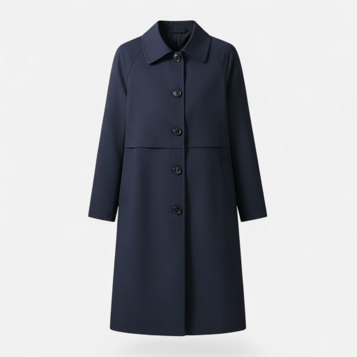 Anna | Dame Midi Uldblendet Dobbeltradet Trench Coat