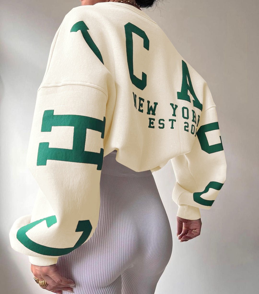 Maja | Dame Oversized Varsity-Print Crewneck Sweatshirt