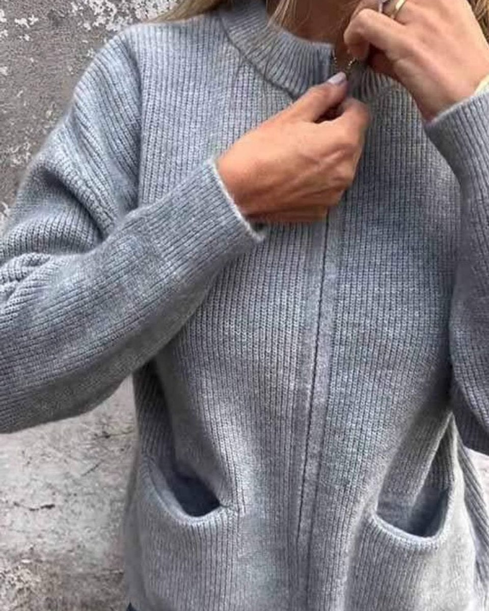 Ida | Dame Strikket Lynlås Cardigan Afslappet Pasform Lommer