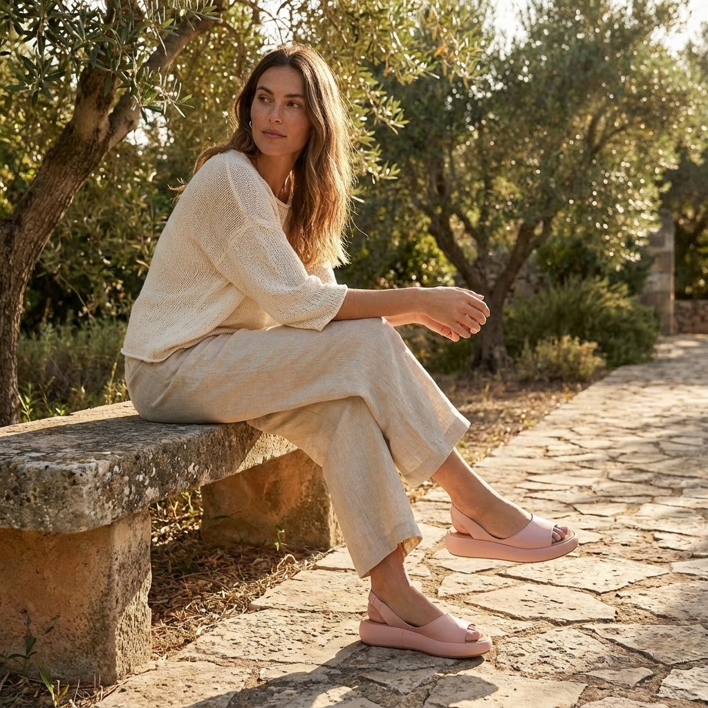 Freja | Damer Åben Tå Kilehæl Slingback Sandaler Elastisk Hælstrop