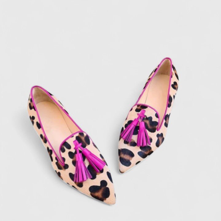 Ella | Damer Leopardprint Spidsnet Kvast-Loafers