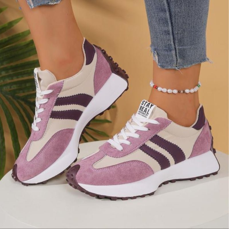 Clara | Damers Retro Platform Chunky Sneakers med Snørebånd