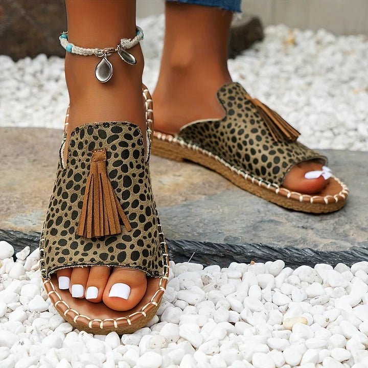 Emma | Damesandaler Bohemisk Mønster Kvast Slip-On Flade