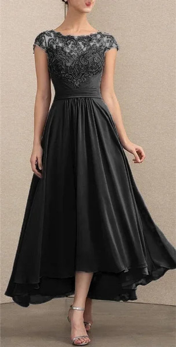 Maja | Elegant blondekjole til kvinder festkjole chiffon maxi