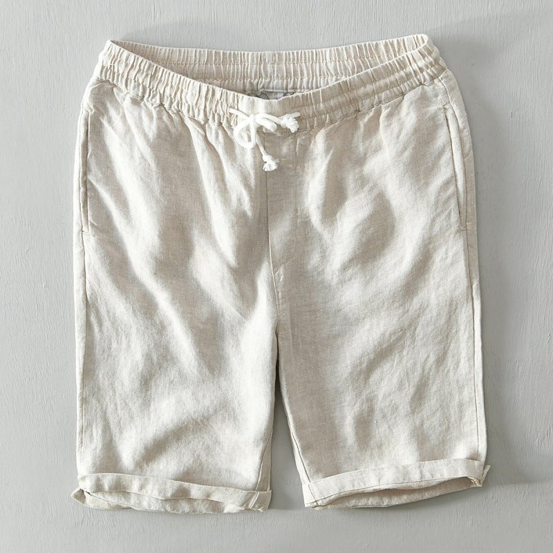 Malthe | Herre Afslappede Linen Shorts med Snørebånd