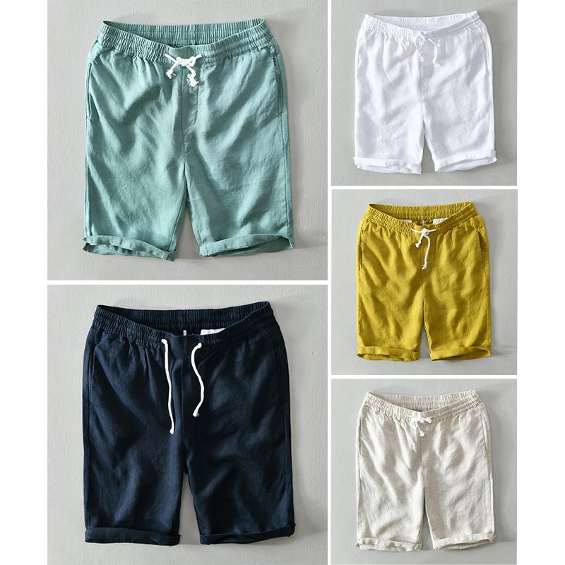Malthe | Herre Afslappede Linen Shorts med Snørebånd
