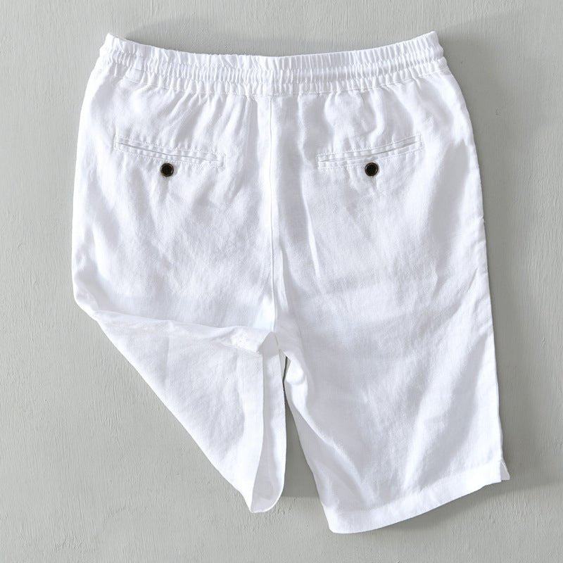 Malthe | Herre Afslappede Linen Shorts med Snørebånd