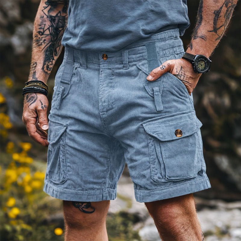 Lucas | Herre Cargo Shorts Fløjlskorduroy Knælange Multifunktionelle
