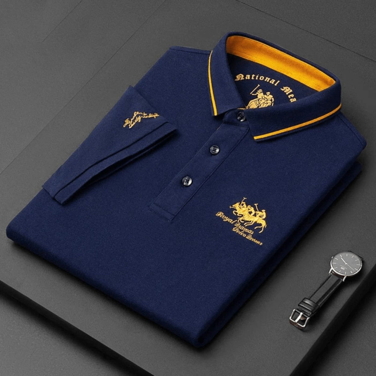 Magnus | Herre kortærmet poloshirt broderet slim-fit krave