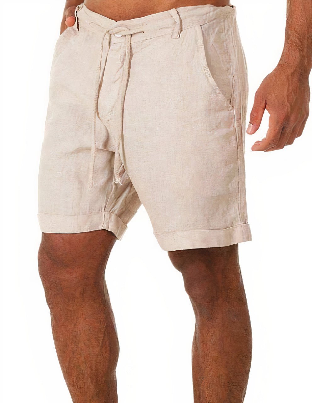 Tobias | Herre Linen Shorts med Manchetter og Snørebånd