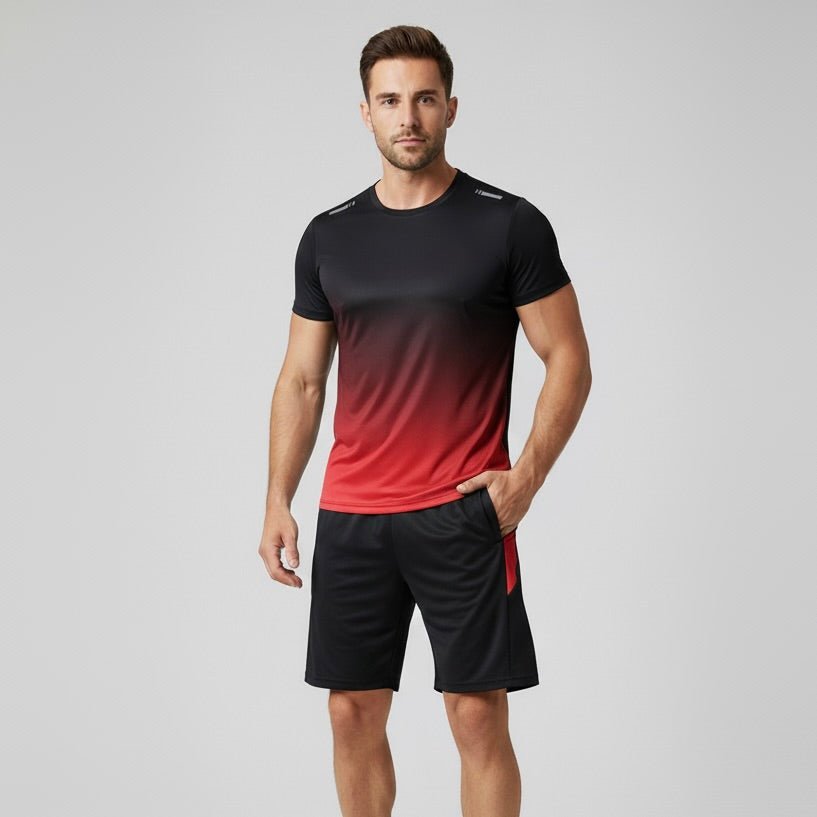 Malthe | Herre Sportsæt Åndbart Hurtigtørrende T-Shirt Shorts Træningssæt
