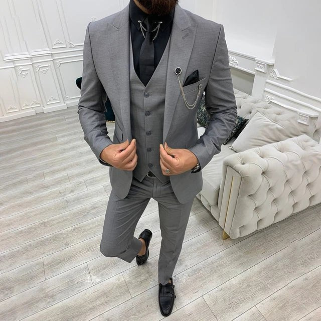 Henrik | Herre Tre-Delt Jakkesæt Single-Breasted Notched Lapel