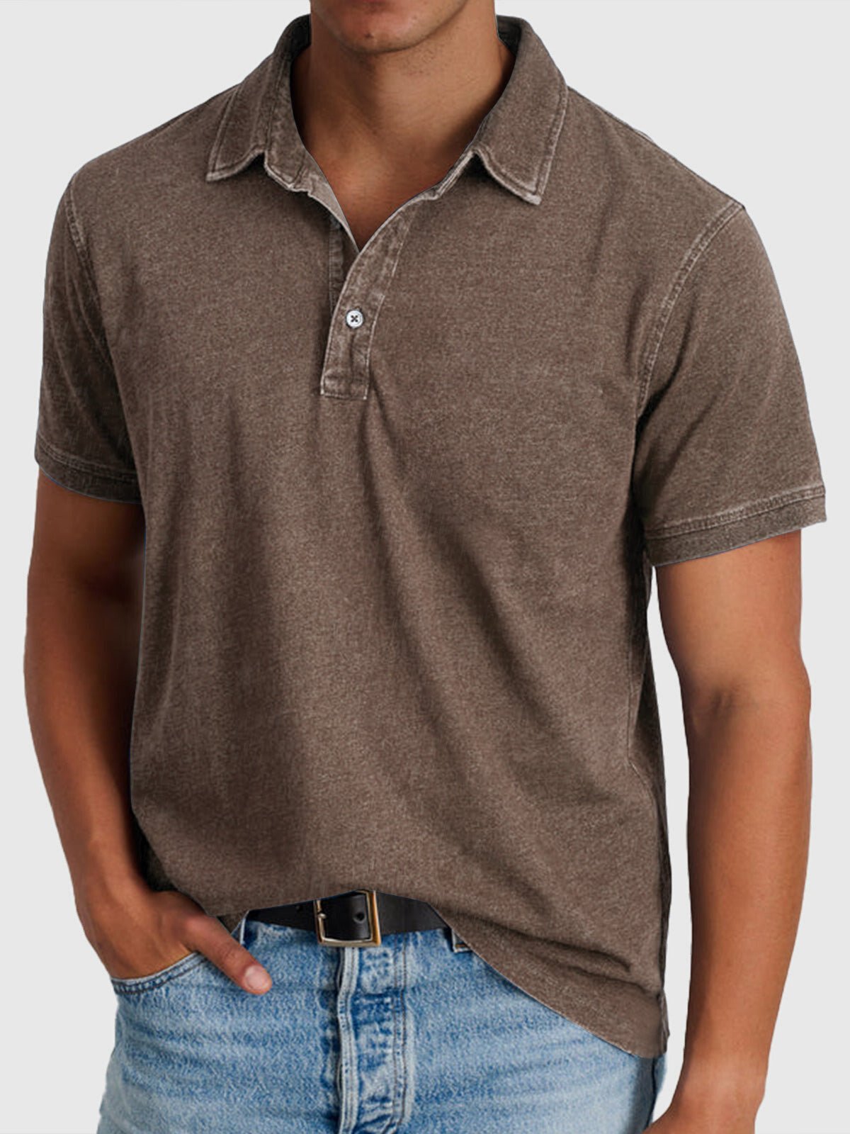 Oscar | Herrer Kortærmet Polo Shirt Denim-Bomuld Regular Fit