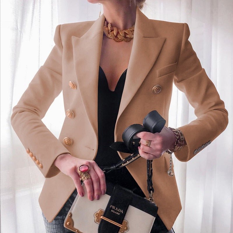 Anna | Kvinders Dobbeltbrystet Blazer med Guldknapper