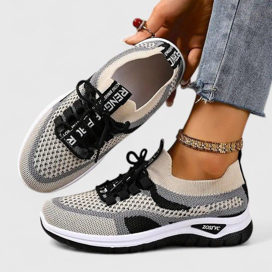Ida | Kvinders Ortopædiske Snøre-Sneakers med Åndbart Mesh-Overdel