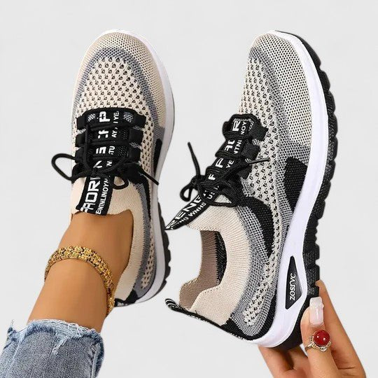 Ida | Kvinders Ortopædiske Snøre-Sneakers med Åndbart Mesh-Overdel