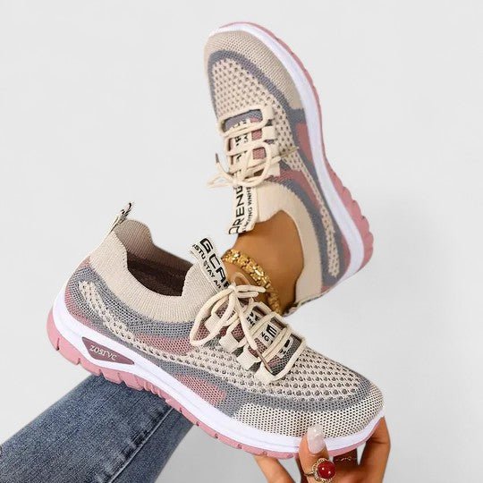 Ida | Kvinders Ortopædiske Snøre-Sneakers med Åndbart Mesh-Overdel