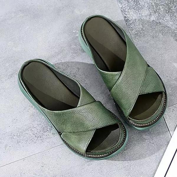 Josefine | Kvinders Polstrede Krydsrem Flade Sandaler