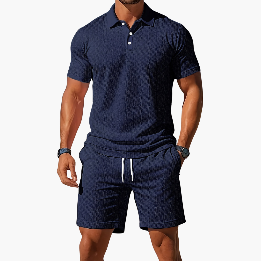 Anton | Herre Polo Og Shorts Casual Sæt