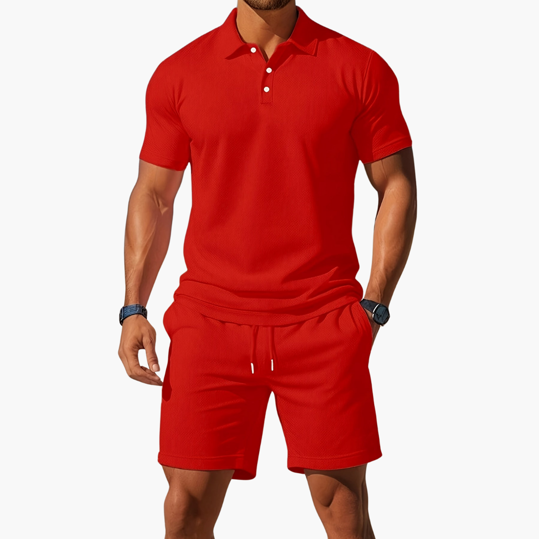 Anton | Herre Polo Og Shorts Casual Sæt