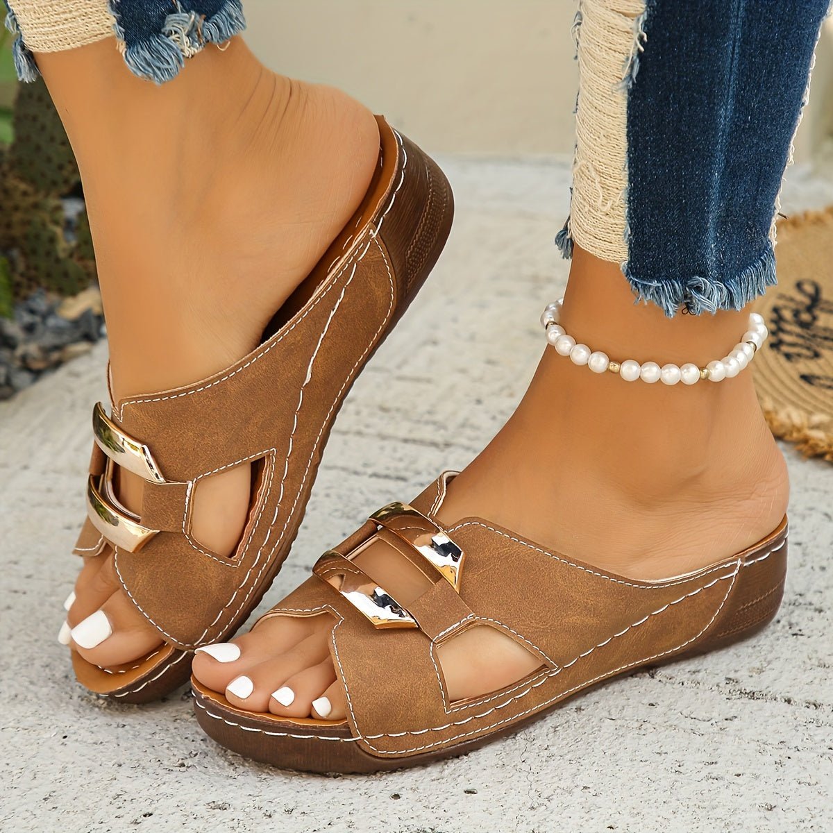 Freja | Orthopædiske Sandaler Slip-On Platform Spænde