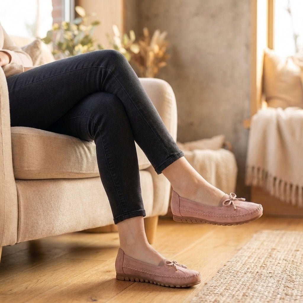 Agnes | Ortopædiske Loafers Perforeret Slip-On Komfort Sløjfe