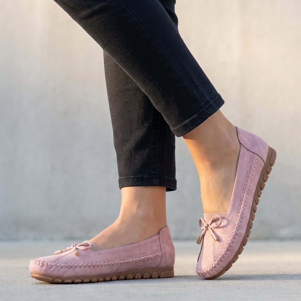 Agnes | Ortopædiske Loafers Perforeret Slip-On Komfort Sløjfe