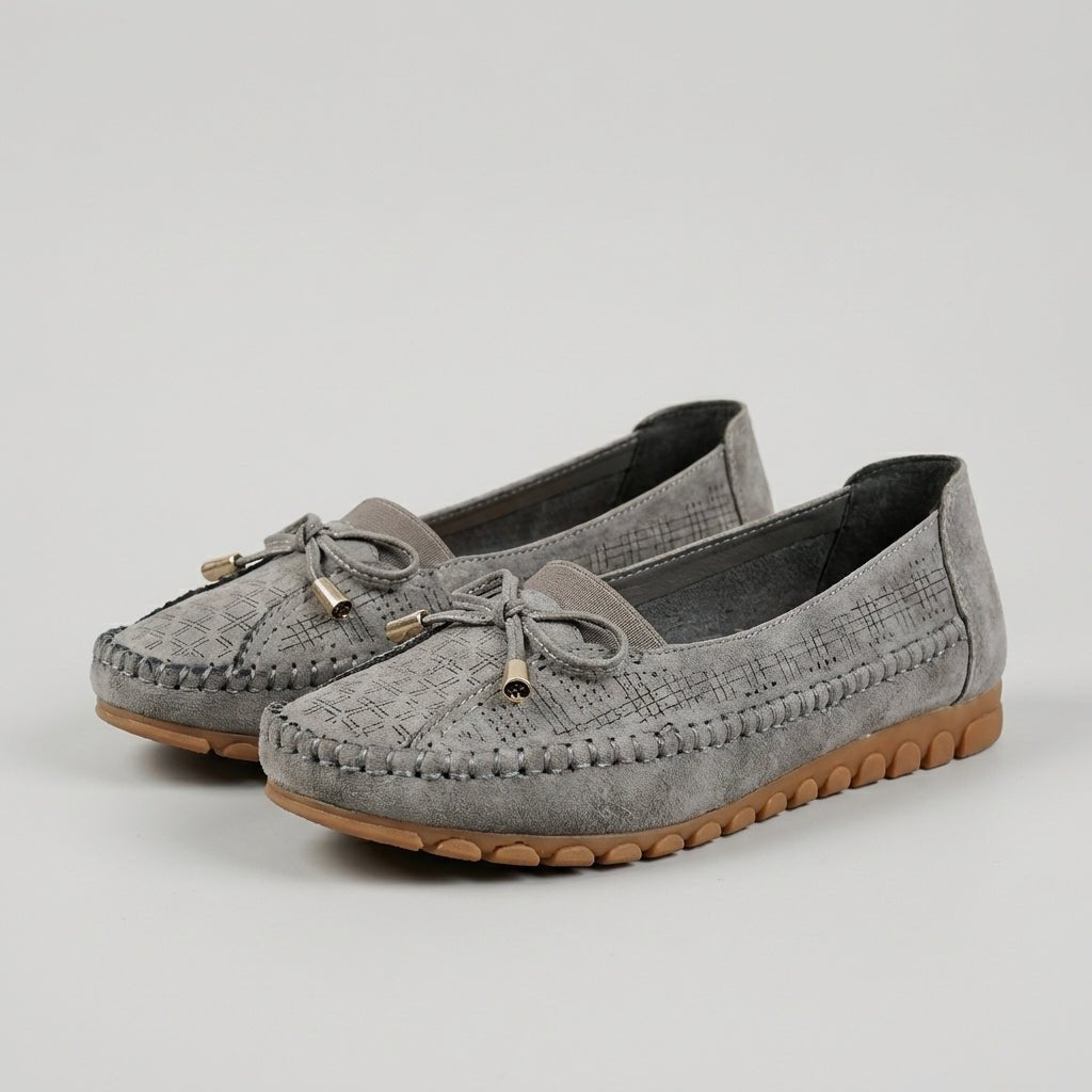 Agnes | Ortopædiske Loafers Perforeret Slip-On Komfort Sløjfe