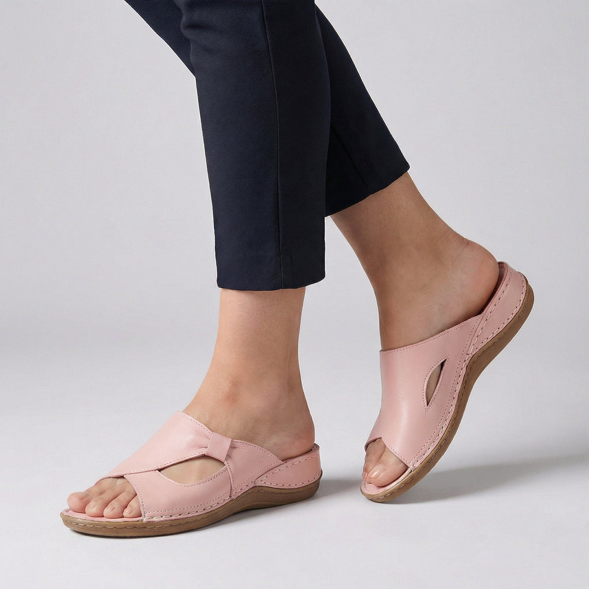 Laura | Ortopædiske Sandaler Åben Tå Slip-On Dame Læder